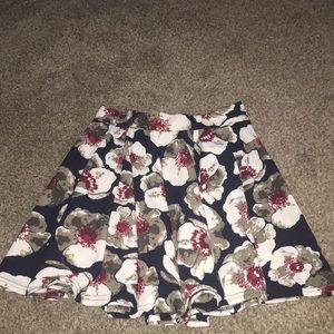 A floral print skater/peplum skirt.
